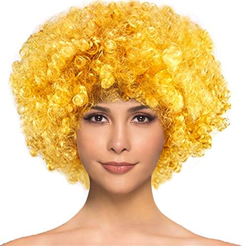 Dasbayla Unisex Afro Short Wig Curly Multicolour Halloween Hair Accessory