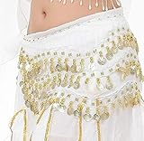 OPCC Belly Dance Hip Skirt Scarf Wrap Belt costume with Rows Gold Coins