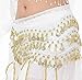 OPCC Belly Dance Hip Skirt Scarf Wrap Belt costume with Rows Gold Coins