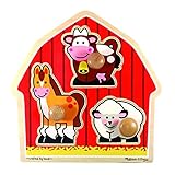 Kitchen MELISSA & DOUG BARNYARD ANIMALS JUMBO KNOB PUZZLE (Set of 3) Book