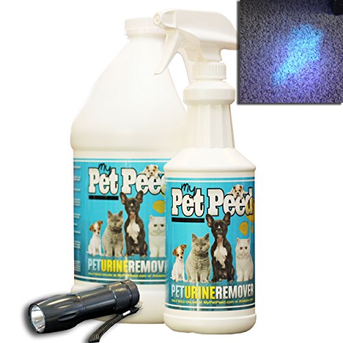 My Pet Peed - Pet Urine Remover (Starter Pack: 1 Quart + 1 Gallon + Blacklight) Guaranteed to Work OR Your (Without The Hassle of Having to Return Anything)