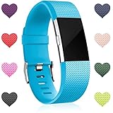 Wepro AMZ-FC2-S-Dw3pack3  Replacement Bands for Fitbit Charge 2 HR, Buckle, 3 Colors, Small