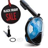 Outer Limits Full Face Snorkel Mask Adult - Scuba Mask - 180° Panoramic View - New 2018 Bubble Design with a Longer Snorkel - Snorkeling Gear -Mask and Snorkel Sets Adult- Snorkle Mask