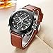 MEGALITH Mens Sports Watches Men Military Waterproof Big Face Analog Digital Designer Brown Leather Wrist Watch