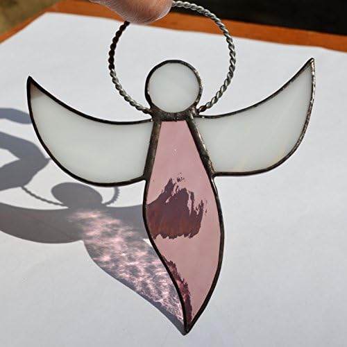 Pale Purple Angel Ornament made of Stained glass, Window Hangning Decoration or Wall Decor