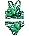 MOOSKINI Womens Printed Leaf Bikini Set Swimsuit (S, Leaf-2)
