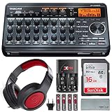Tascam DP-008EX 8-Track Digital Pocket studio Along with Samson Studio Headphones And Deluxe Bundle