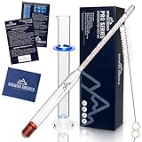 Brewing Hydrometer Alcohol Tester Kit: American-made Specific Gravity ABV Test Pro Series Traceable & Borosilicate Glass Test Tube Jar & Cleaning Brush