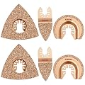 6pcs Universal Carbide Oscillating Saw Blades, HEMUNC Mixed Multitool Saw Blades Semicircle Triangular Finger Kit for Tile Grout Mortar Concrete Masonry