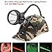 GearOZ Powerful Miner Headlamp with 4 White Light Modes for Mining Safety/Equipped Rechargeable Battery/Free Red&Green Len Filters for Coyote/Predator/Coon Hunting/IP 68 Waterproof