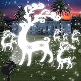 Zinuo Christmas Light Projector, LED Holiday Decoration 3D Rotating Waterproof Landscape Spotlight 20 Patterns with Remote Control, Timer Perfect for Christmas Wedding Party Garden Indoor Outdoor