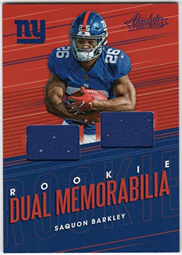 Saquon Barkley 2018 Panini Absolute Rookie Dual Memorabilia RC Dual Jersey New York Giants