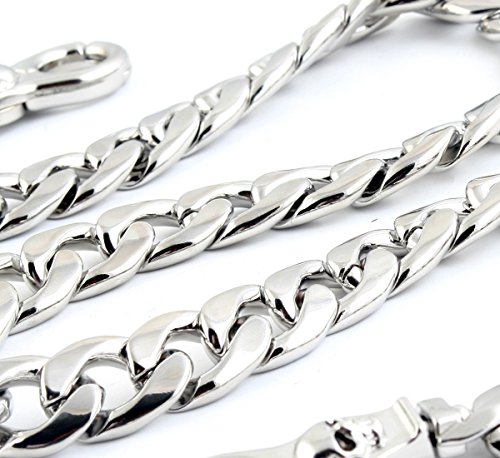 DoubleK Strong Skull Spike Key Jean Wallet Chain (27.5"/8.1oz) Silver CS119