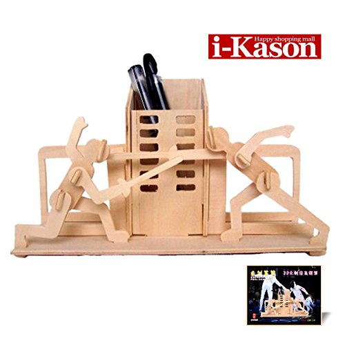 Authentic High Quality i-Kason® New Favorable Imaginative DIY 3D Simulation Model Wooden Puzzle Kit for Kids/Children and Adults Artistic Wooden Toys for Children (Pen Barrel Fencing)