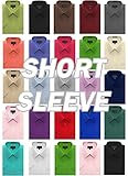 Men's Regular-Fit Solid Color Short Sleeve Dress Shirts (Big Size Available)