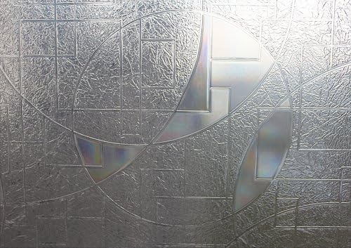 Hosho Circles 3D Laser Glass Decorative Non-Adhesive Privacy Window Film 3 FT x 10 FT