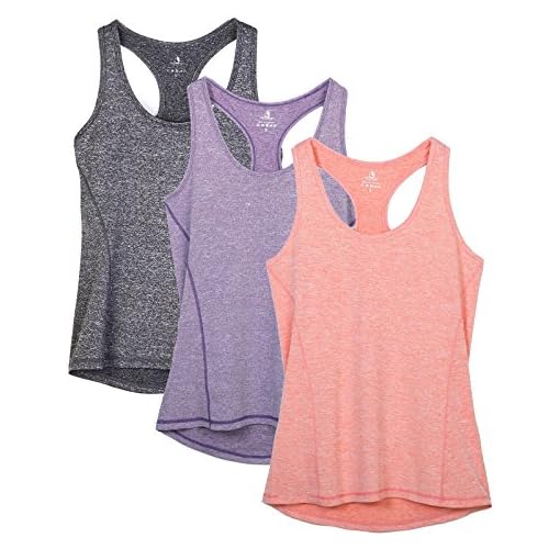 icyzone Workout Tank Tops for Women - Racerback Athletic Yoga Tops, Running Exercise Gym Shirts(Pack of 3)