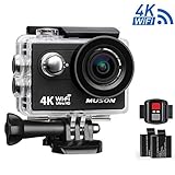 Muson 4K WIFI Action Camera 2.0¡± Screen 12MP F/2.4 170 Degree Wide Angle 30M Waterproof Sports DV With 2.4G Remote Control and 19 Accessories kits