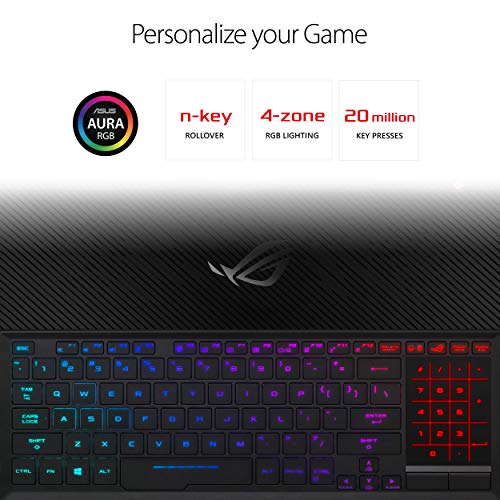 ASUS ROG Zephyrus S Ultra Slim Gaming PC Laptop, 15.6in 144Hz IPS-Type, Intel i7-8750H GeForce GTX 1070, 16GB DDR4, 512GB NVMe SSD Win 10 Home- GX531GS-AH76 (Renewed)