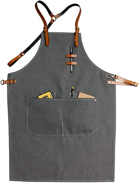 Amazon デニムエプロン ファッション 男性 キッチン バーベキュー 調理エプロン 男女兼用 レストラン エプロン バーテンダー 仕事 均一 皮質 ノースリーブ シェフエプロン B ストラップ 53x80cm エプロン オンライン通販