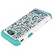 for Samsung Galaxy J3 Emerge Case, J3 Prime / J3 2017 / J3 Mission / J3 Luna Pro / J3 Eclipse/Express Prime 2 / Amp Prime 2 / Sol 2 Case, LEEGU Dual Layer Heavy Duty Protective Case - Blue Flower