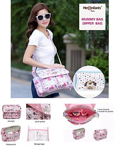 Diaper Bag Multi-Function Waterproof Travel Shoulder Nappy Bags for Baby Care, Large Capacity, Stylish and Durable,Pink