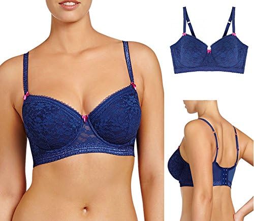 Evollove Ruffle Band 251085 Underwired Longline Padded Plunge Push Up Bra