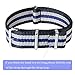 NATO Strap 2 Packs Canvas Fabric Nylon Watch Straps with Stainless Steel Buckle,Adebena Ballistic Replacement NATO Watch Bands Width 22mm Black/Grey/Blue and Black/Grey/Orange