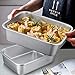 TeamFar Lasagna Pan Set of 2, Brownie Pan Rectangle Cake Pan Stainless Steel, Heavy Duty & Healthy, Easy Clean & Dishwasher safe, Brushed Surface-13 & 10 inch
