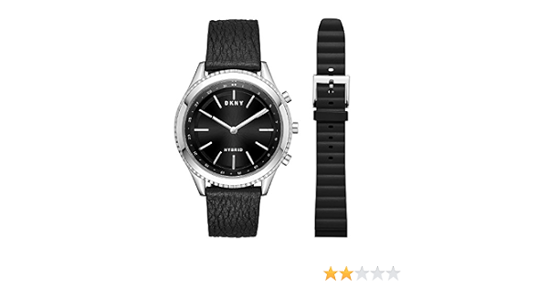 DKNY Women's 'Woodhaven Hybrid' Quartz Stainless Steel and Leather Smart  Watch, Color:Black (Model: NYT6100): Buy Online at Best Price in UAE -  Amazon.ae