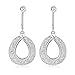 Mytys Heart Drop Earrings 18k White Gold Plated Silver Mesh Crystal Dangle Earring