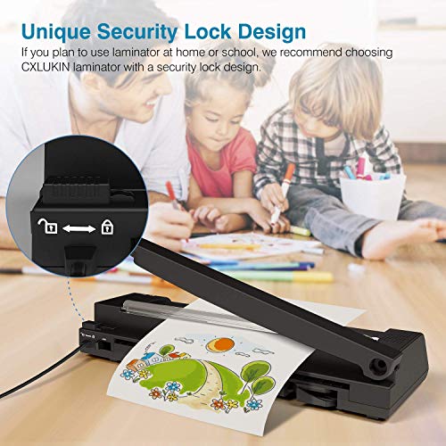 Laminating Machine, A3 Laminator Machine, 13 inches, 20 Laminating Pouches, Paper Cutter, Corner Rounder, Thermal Laminator for Home School Office Use, Black - Thumbnail 5