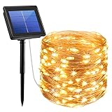 AMIR Upgraded Solar String Lights, 72ft 8 Modes Copper Wire Lights, 200 LED Starry Lights, Waterproof IP65 Fairy Christmas Decorative Lights for Outdoor, Wedding, Homes, Party, Halloween (Warm White)