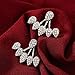 JieyueJewelry 4 Pairs Lotus Flower Earrings Stud Jacket Earrings Simple Chic Earrings Back Cuffs Stud Earring sets for Women Girls(Silver)