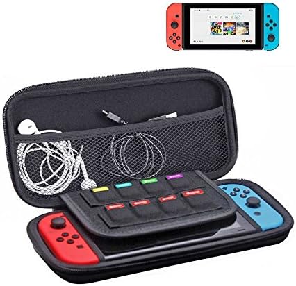 Nintendo Switch Protective Bag, Runhome Waterproof EVA Switch Hard Shell Travel Carrying Case with Game Card Slots and Soft Inner Padding design