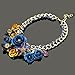 Women Gold Chain Crystal Flowers Charm Pendant Big Chunky Big Statement Necklace for Clothing