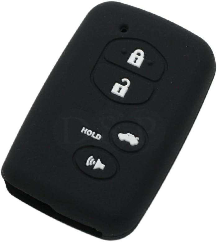 BROVACS Silicone Cover Protector Case Holder Skin Jacket Compatible with TOYOTA Avalon RAV4 Camry Venza Prius 4 Button Smart Remote Key Fob CV2405 Black