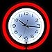 Lavish Home Retro Neon Wall Clock - Battery Operated Wall Clock Vintage Bar Garage Kitchen Game Room – 14 Inch Round Analog (Red and White)