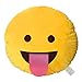 EvZ 32cm Emoji Smiley Emoticon Yellow Round Cushion Stuffed Plush Soft Pillow