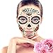 Temporary Face Tattoo,4 Kits Tattoos Sugar Skull Stickers Day of The Dead Makeup, Face Tattoo Rose Design for Halloween, Masquerade and Parties (Face stickers)