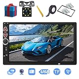 Double Din Car Stereo-7 inch Touch Screen,Compatible with BT TF USB MP5/4/3 Player FM Car Radio,Support Backup Rear View Camera, Mirror Link ,Caller ID, Upgrade The Latest Version