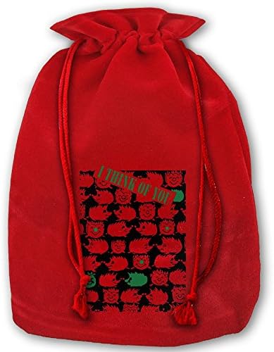 I Think Of You When I Smile Hedgehog Christmas Drawstring Storage Bag Personalize Sack Bag Gift Candy Pockets Bag Pouch Tote Xmas