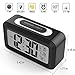 [Upgrade Version] Battery Operated Alarm Clock, GABONE Electronic Large LCD Display Digital Alarm Clocks with Snooze,Backlight,Night Light,Temperature (Black)