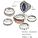 Rings Set;START 6PCS/Set Bohemian Turquoise Ring Vintage Silver Stack Above Knuckle Ring