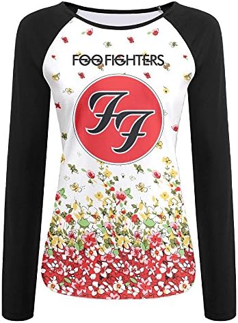 HDKSHX Women's Foo Fighters FF Logo Stylish Raglan Baseball Tee Shirts