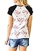 HOTAPEI Women Casual Floral Print Short Sleeve Pocket Blouse Tops