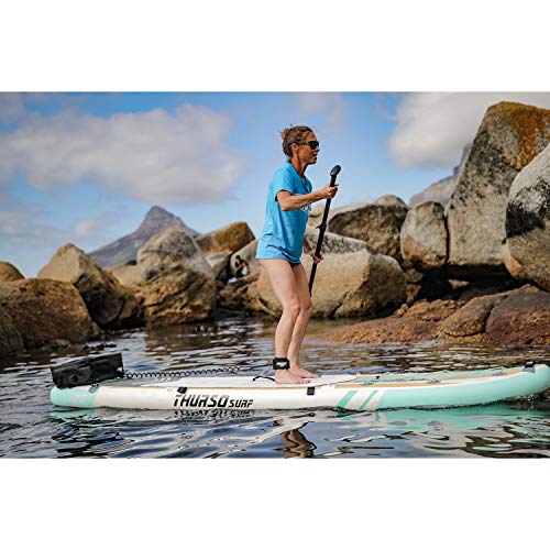 THURSO SURF Waterwalker All-Around Inflatable Stand Up Paddle Board SUP 10'6 x 31'' x 6'' Two Layer Deluxe Package Includes Carbon Shaft Paddle/2+1 Quick Lock Fins/Leash/Pump/Roller Backpack (2019) - Thumbnail 6