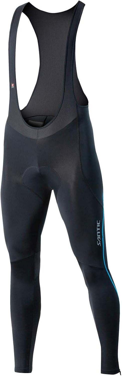 Santic Cycling Bibs Pants Mens Long Tights 3D Padded Bike Legging: Clothing