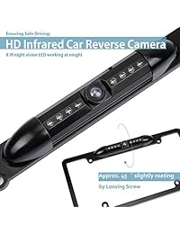 Licencia Marco de la placa de visión nocturna cámara de marcha atrás coche 8 LED infrarrojos ángulo de visión amplio cámara de seguridad trasera impermeable resistente elegante Vehículo universal Marcha Atrás Assist Seguridad Videocámara de alta sensibili