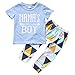 Mellons Baby Boys MAMA'S BOY Sleeve Short T-shirts Tops + Geometric Splicing Pants Outfits Set